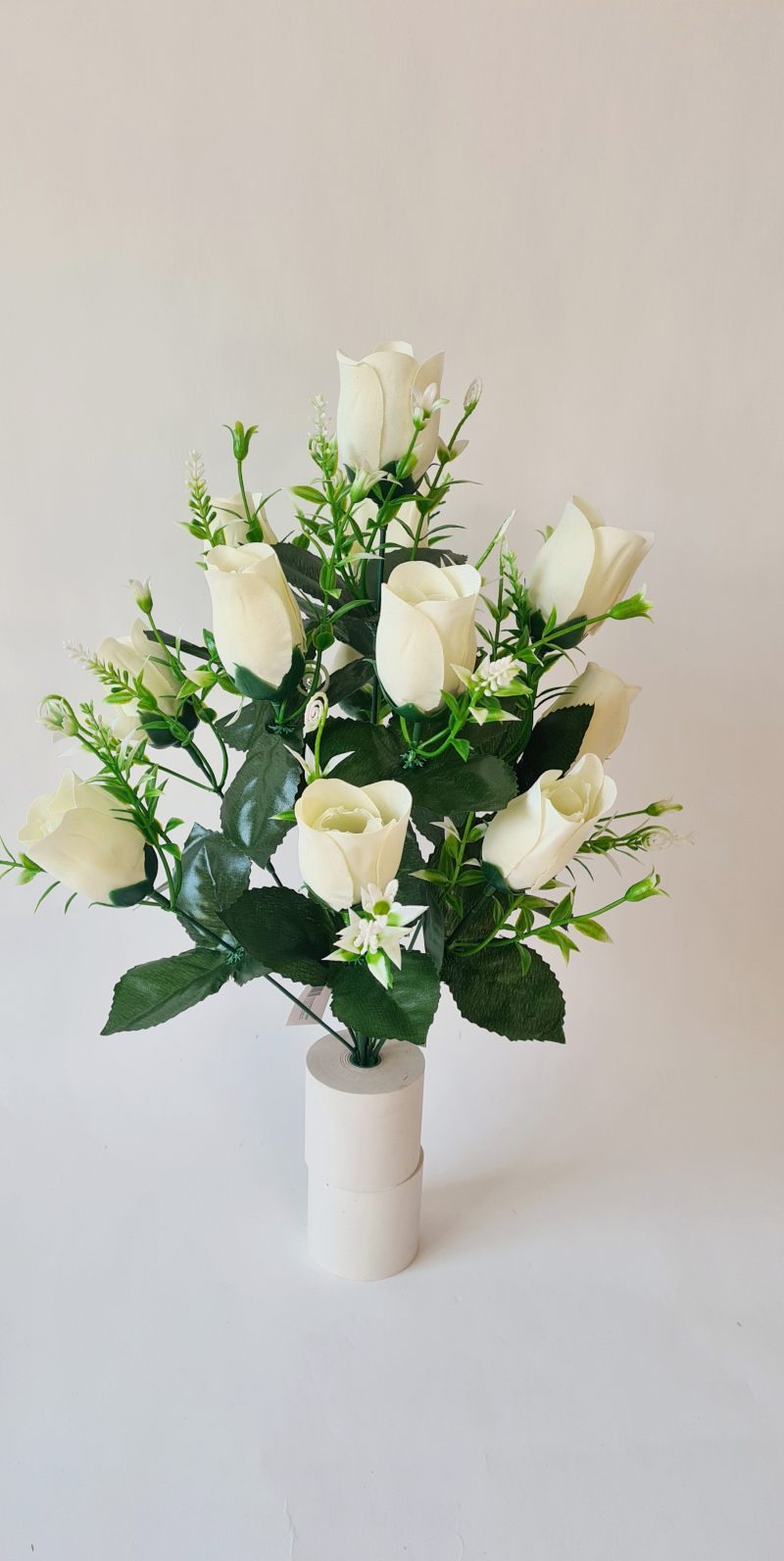 Rožių puokštė 12 žiedų balta sp.