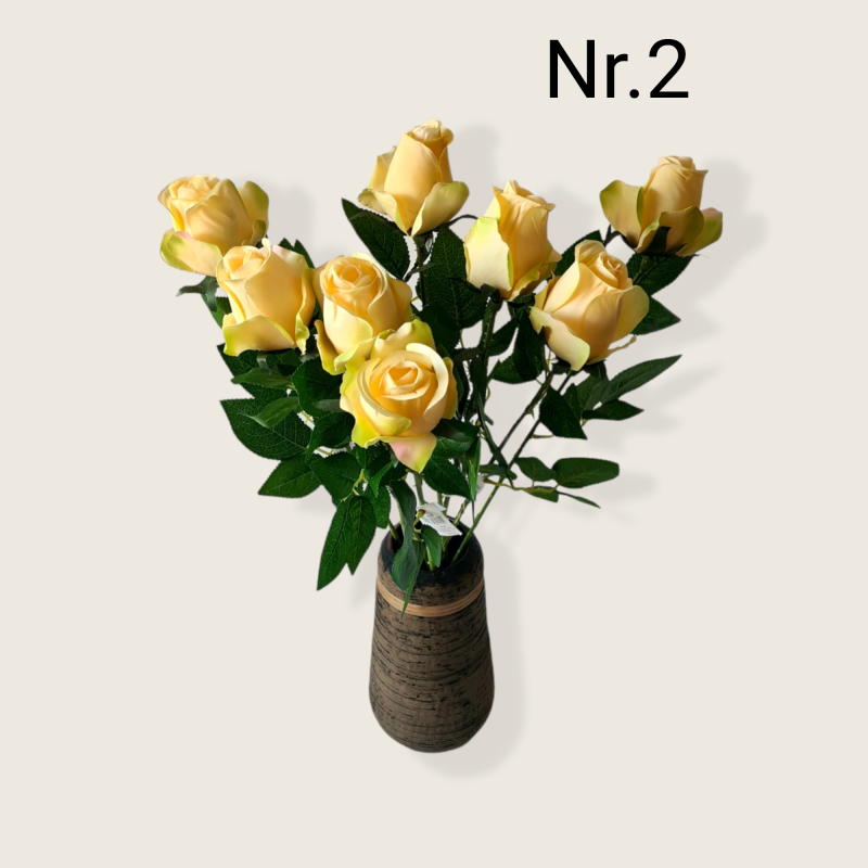 Rožė su kotu, gelsva sp. (Nr.2), 8 vnt