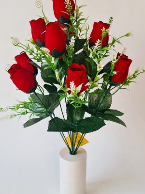 Rožių puokštė 12 žiedų raudona sp.