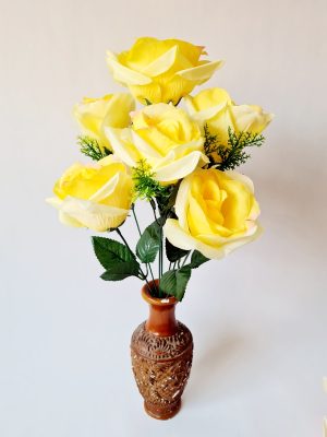 Rožių puokštė 7 žiedų, geltona sp.